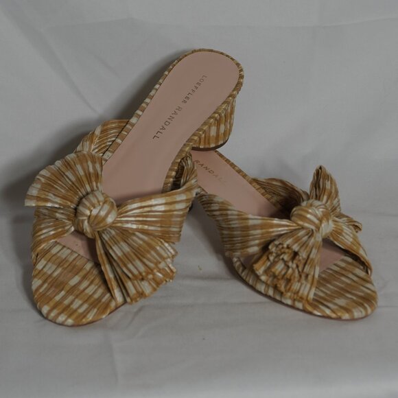 Emilia Mustard Gingham Pleated Bow Heel Women's Size 8